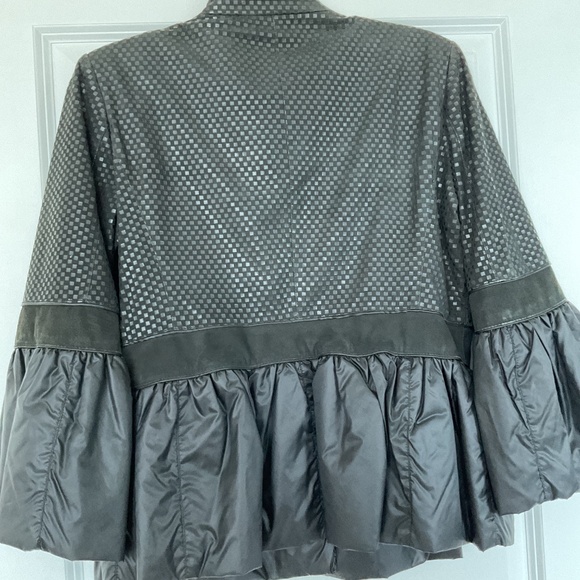 Armani Collezioni Leather/Nylon Black Jacket Size 10 - Picture 7 of 9